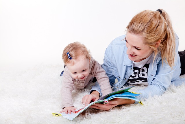 Mom reading to child