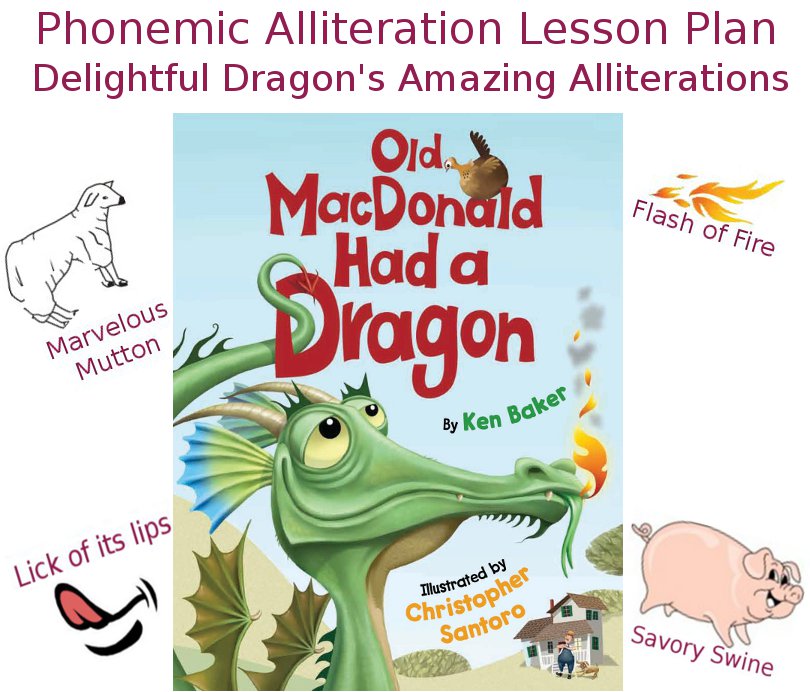 Phonemic and phonological awareness common core standards lesson plan using alliteration and children's literature