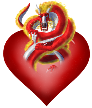 Heart with Wyrm Dragon by Ken Baker