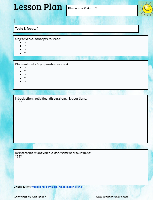 Free editable Lesson Plan template